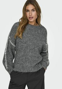 JDY JDYZOEY LIFE ON STITCH NOOS - Maglione - dark grey melange