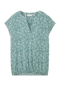 Bluse - green abstract leaf print