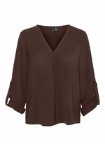 Haut Femme VERO MODA Vmrusk Lace - Col En V, Manches Courtes, En Viscose Ecovero Durable, T-Shirt Décontracté