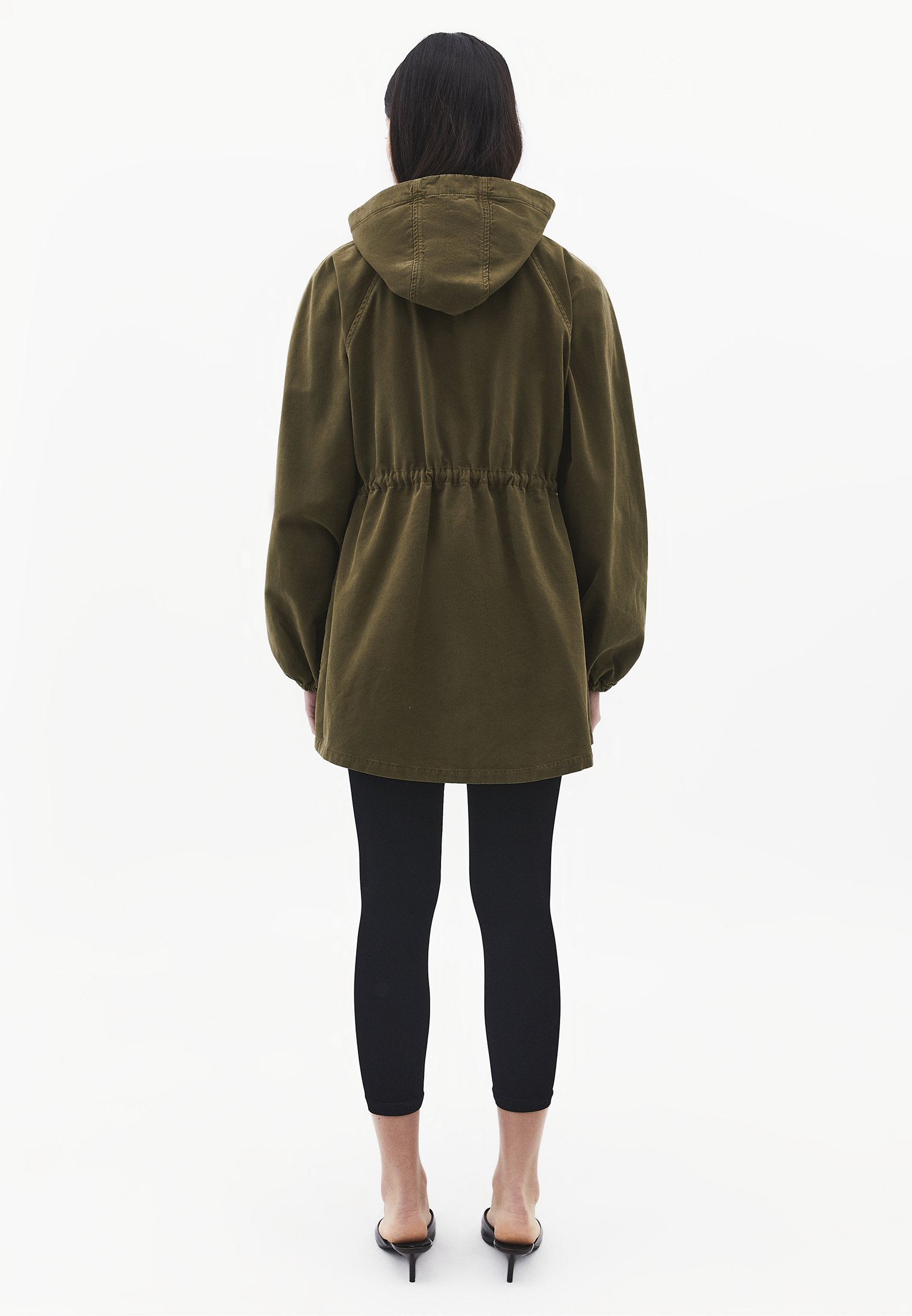 OXXO OXXO HOODED RAGLAN SLEEVE MIDI COAT - Short coat - antik
