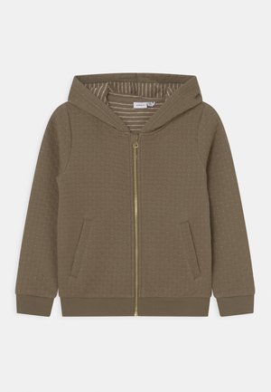 NKFKONNA CARD HOOD - Sudadera con cremallera - stone gray