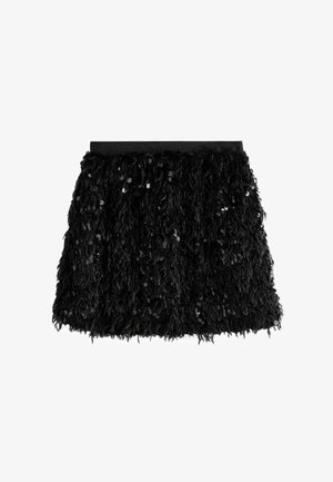 Next, REGULAR FIT - A-snit nederdel - black fluffy sequin