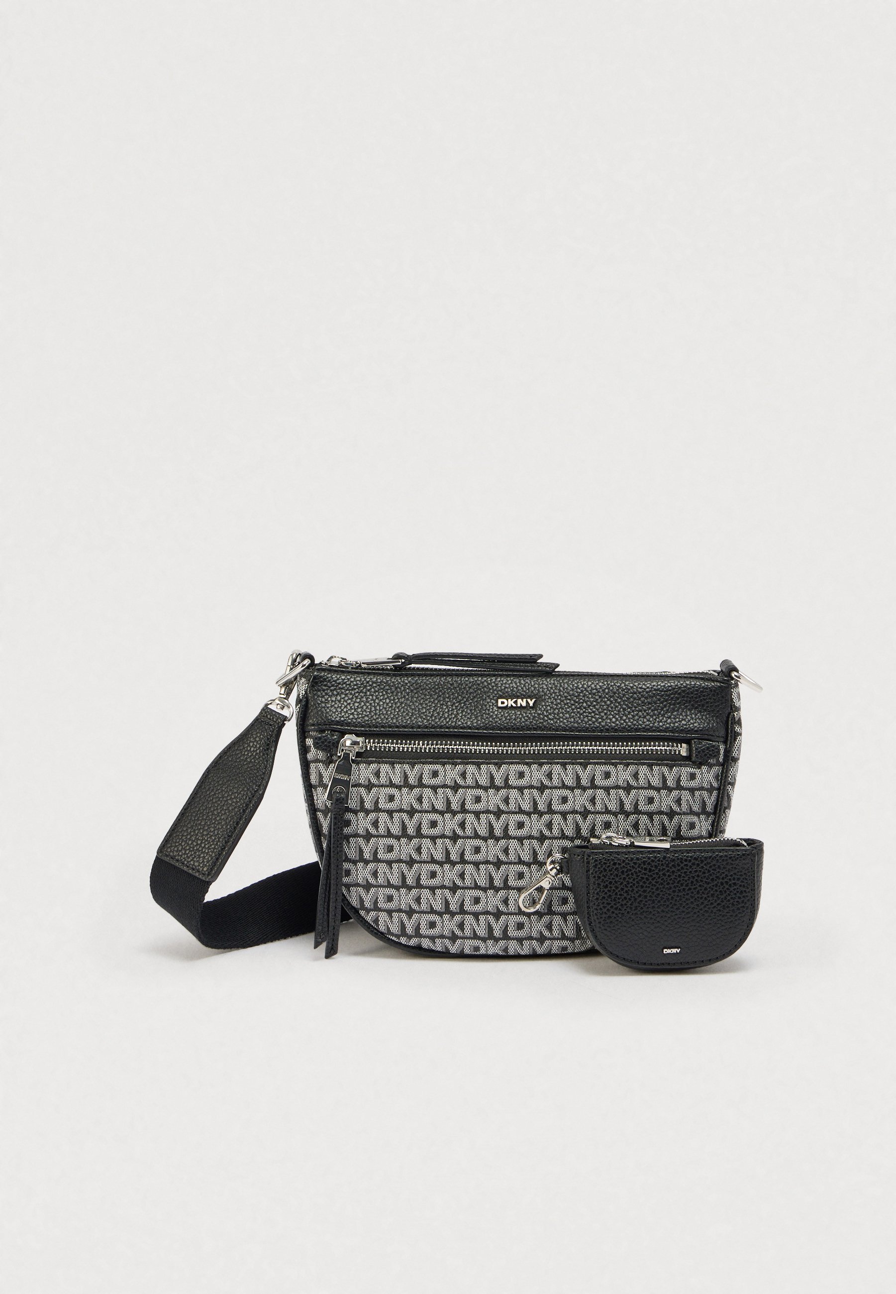 DKNY Demi Bag - Borsa A Tracolla Donna In Pelle Sutton Nero, Con Cerniera E Tasca Interna