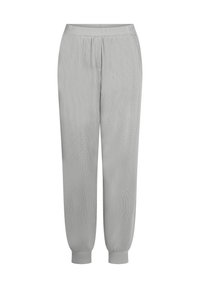 Lichtgrijze joggingsbroek van zachte stof, met een relaxed fit, elastische tailleband en taps toelopende boorden bij de enkel.