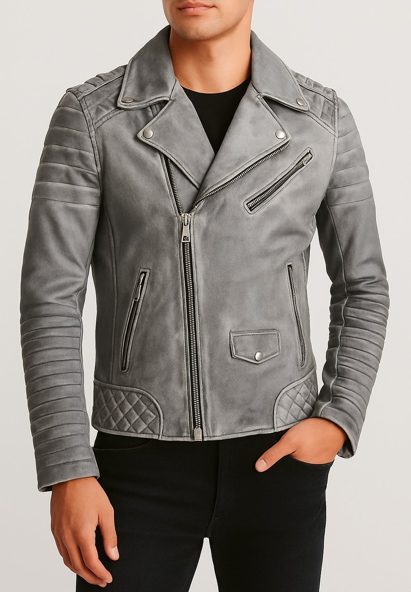 CYCAS D'OR JORDAN PERFECTO - Veste en cuir - moon grey