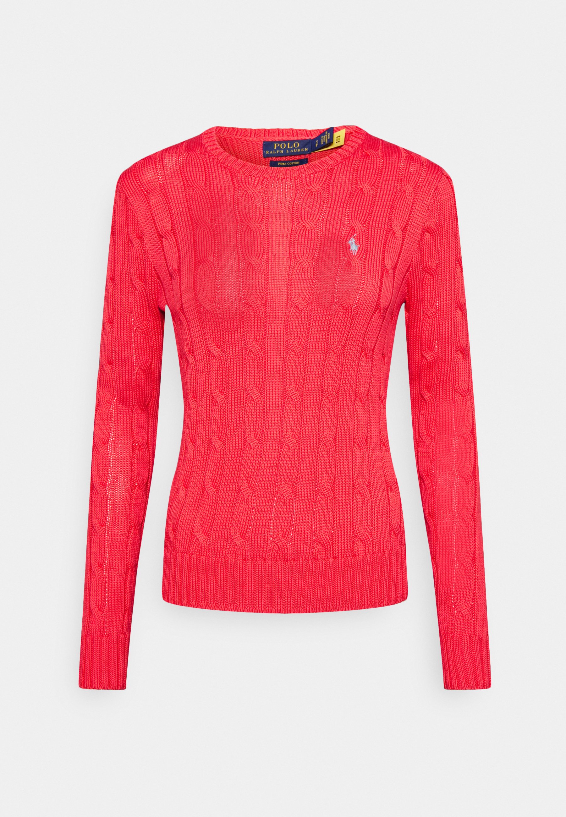 cable knit sweater red