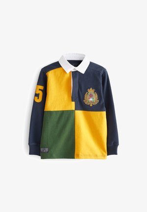LONG SLEEVE RUGBY - Poloshirt - navy blue ochre yellow