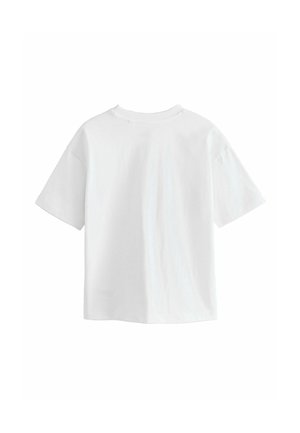 T-shirt bianco in cotone con maniche corte, scollo rotondo e vestibilità comoda. Texture liscia, senza motivi o loghi visibili. Vista posteriore mostrata.