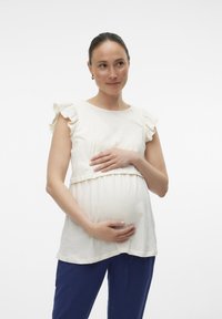 MAMALICIOUS MLERICA JUNE CAP - Trükipildiga T-särk - whitecap gray