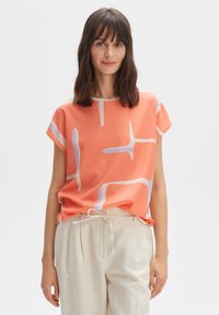 OPUS Print T-shirt - peachy coral