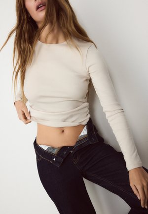 Stradivarius Top s dlhým rukávom - stone