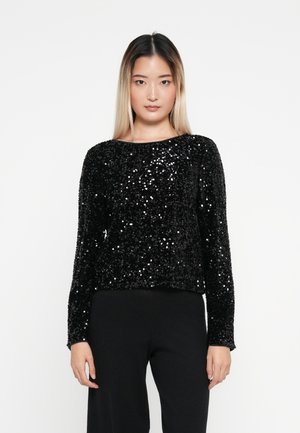 ONLCONFIDENCE SEQUIN BOW  - Bluză - black