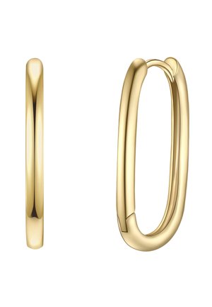 Orecchini a cerchio in oro, caratterizzati da un design liscio e arrotondato con una finitura lucida e una chiusura senza giunzioni, che mettono in risalto un'estetica minimalista.