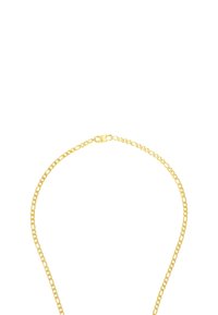 Collana in oro con design a maglia piatta e ovale, dotata di una chiusura sicura, che mette in evidenza una superficie liscia e una finitura lucida.