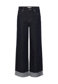 Široké džíny - unwashed blue denim