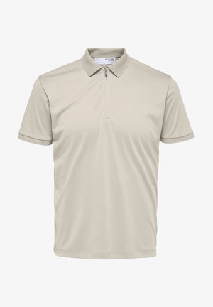 Selected, SLHFAVE ZIP - Polo - oatmeal