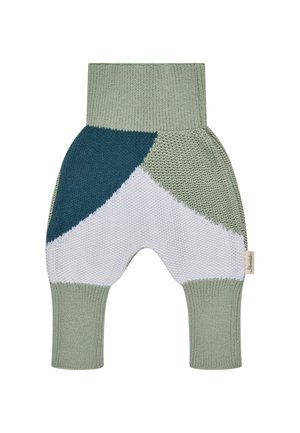 Sterntaler, STRICKHOSE COLORBLOCKING MIT KOMFORTBUND UND MITWACHSBÜNDCHEN UNISEX - Trousers - pudergrün