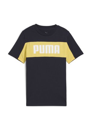 Puma ESSENTIALS BLOCK TEE - T-shirt con stampa - new navy