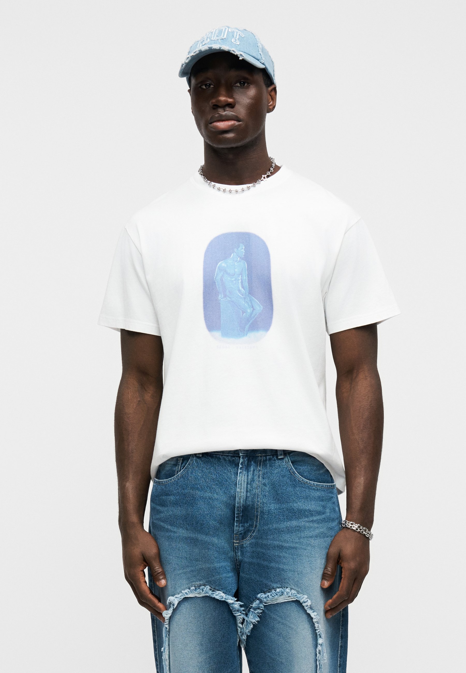 Henrik Vibskov PROTEGG - Print T-shirt - bone white/white