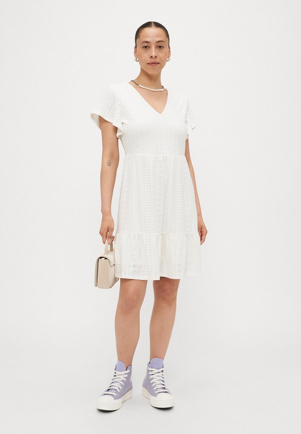 ONLSANDRA V NECK DRESS - Jersey dress - cloud dancer3