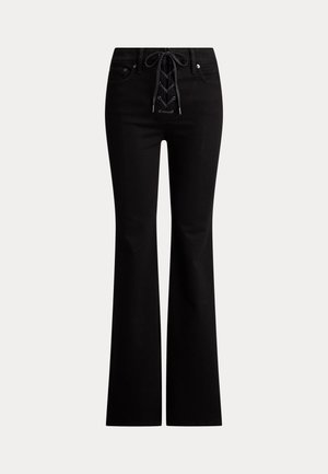 Lauren Ralph Lauren, LACE-UP HIGH-RISE FLARE JEAN - Flared Jeans - black wash