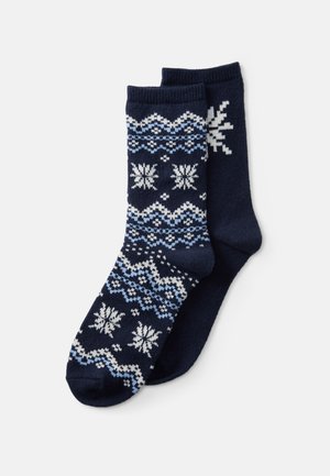 FAIRLISLE 2 PACK - Calze - navy