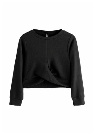 REGULAR FIT - WRAP FRONT TEXTURED LONG SLEEVE  - Blouse - black
