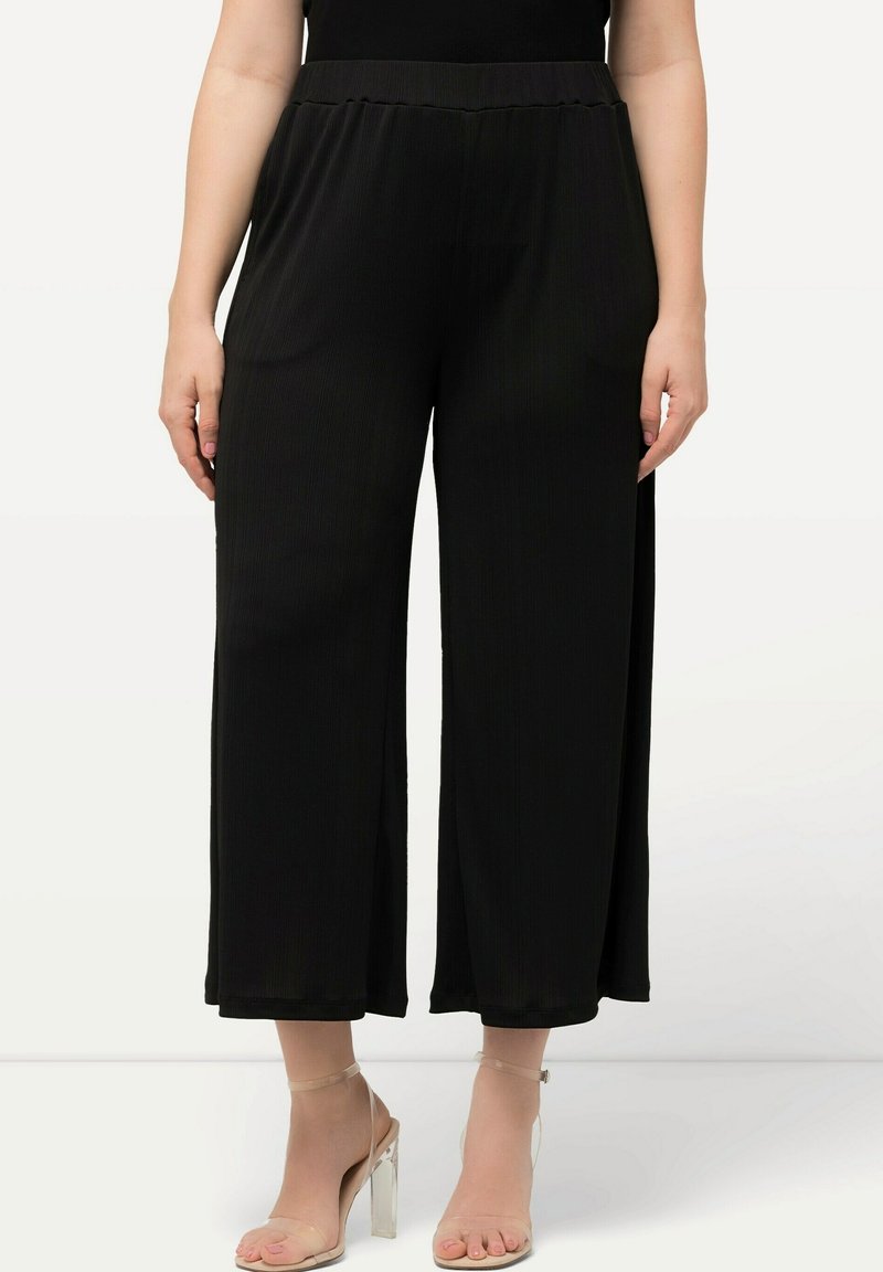 Ulla Popken CULOTTE STRUCTUUR  ELASTISCHE BAND - Kalhoty - black