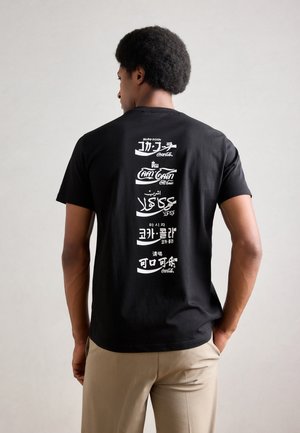 REGULAR FIT WITH FLOCK PRINT AND RUBBER INJECTION LOGO PRINT - Print T-shirt - black