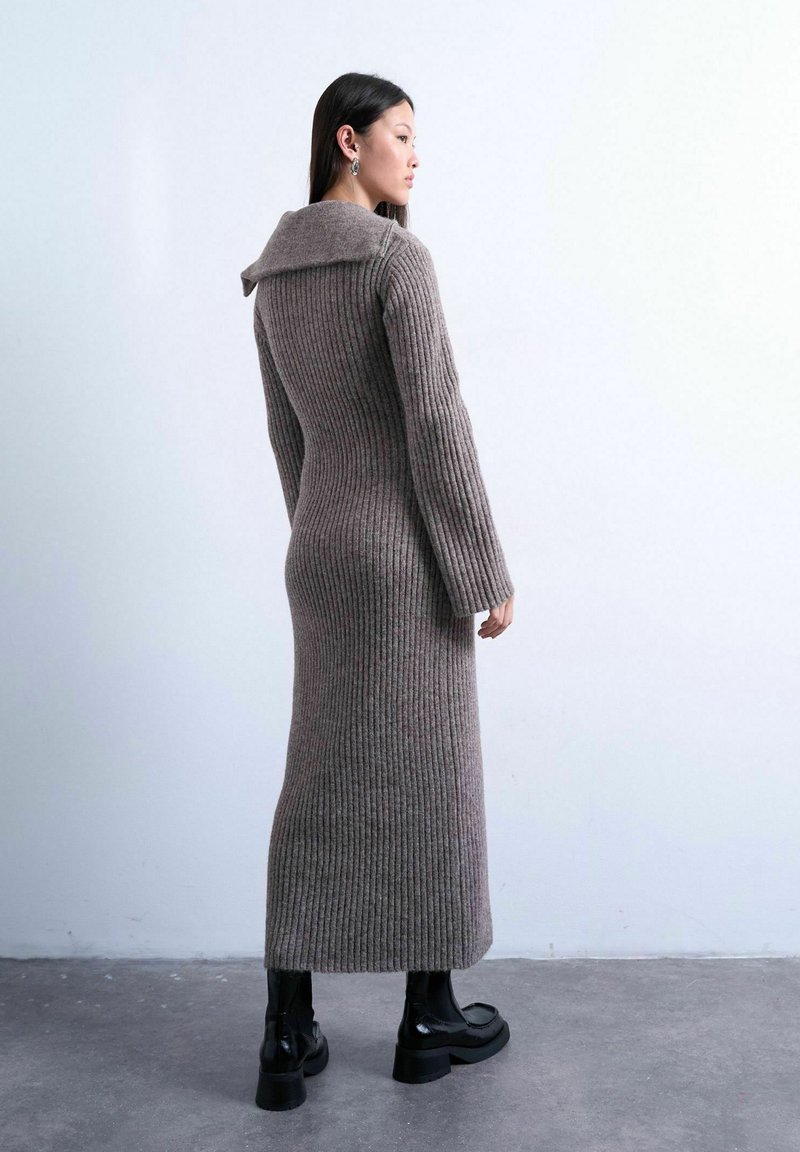topshop grey jumper dress Topshop Knitted Midi Jumper Dress in Grey marle