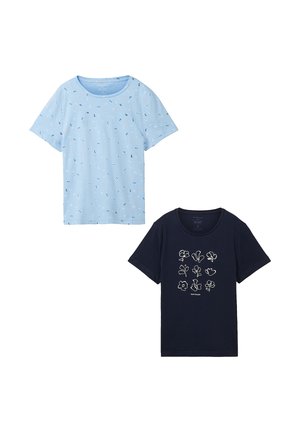 2ER-SET RUNDHALS KURZARM - T-Shirt print - hellblau