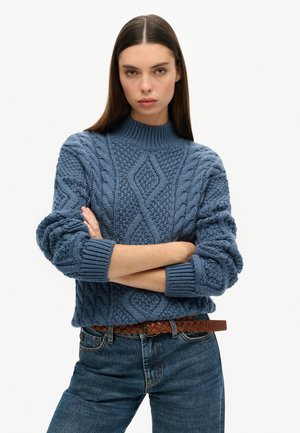ARAN CABLE - Pullover - vintage denim blue