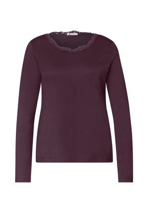 Street One, LANGARM SHIRT MIT RUNDHALS UND SPITZE - Langarmshirt - rustic rouge