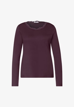 Street One, LANGARM SHIRT MIT RUNDHALS UND SPITZE - Long sleeved top - rustic rouge