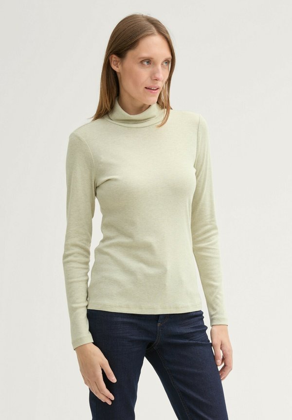 LANGARM MIT ROLLKRAGEN - Strickpullover - pure sage melange