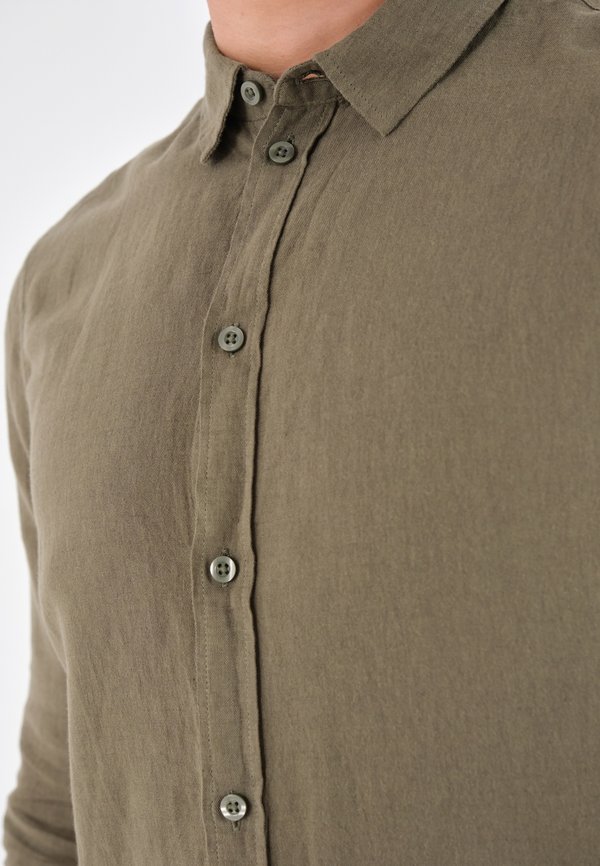 LINEN BLEND SHIRT - Shirt - olive2