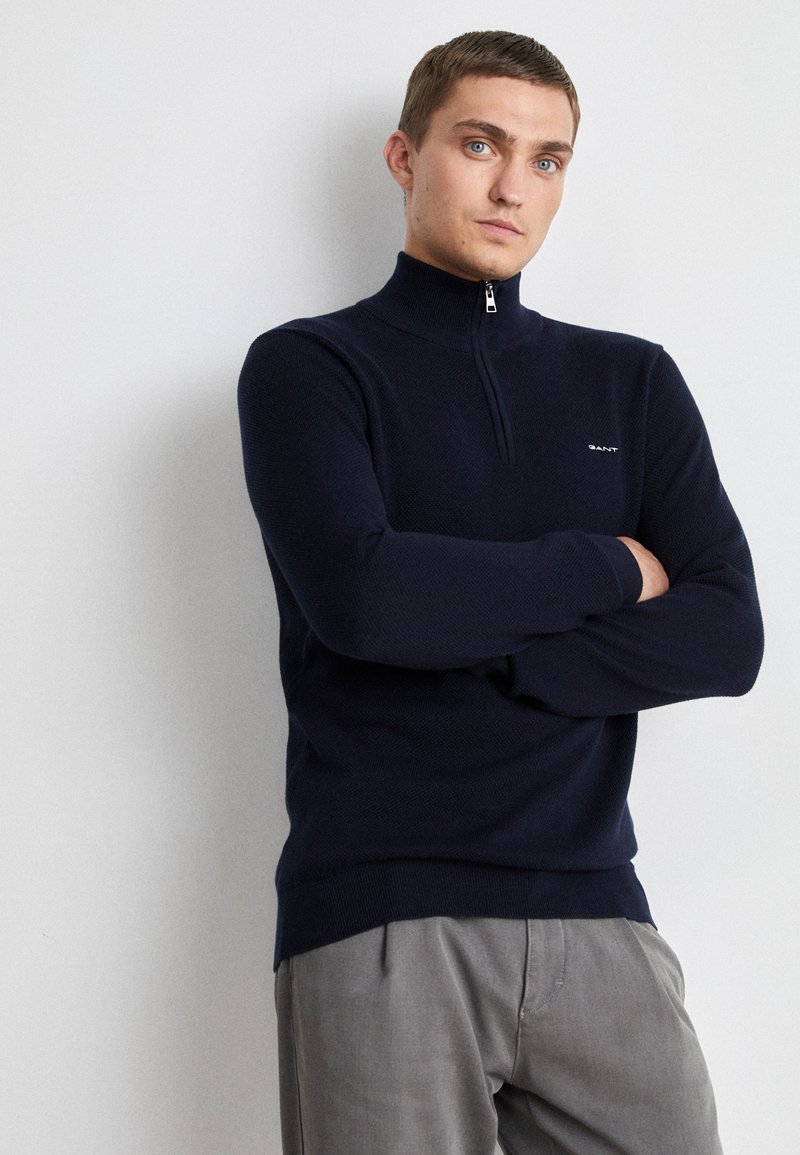 GANT - HALFZIP - Pullover - evening blue, Agrandir