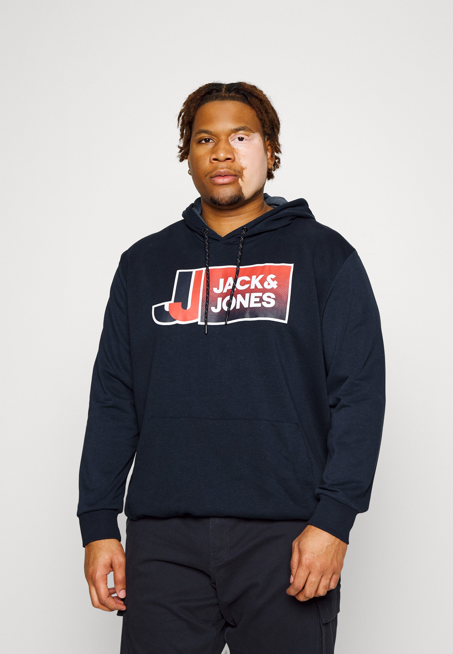 Jack & Jones Men's Logo Sweathood Plus Size Sweatshirt- Navy Blazer, 3XL : Buy Online at Best Price in KSA - Souq is now