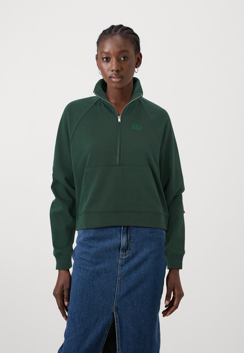GAP LOGO QUARTER ZIP - Felpa - essex green