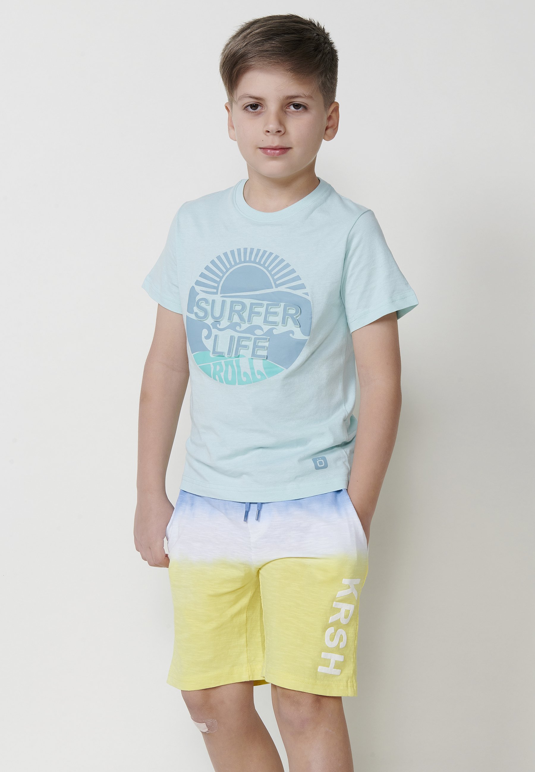 [COSYHARU公式]lettering brush drawing short sleeve T-shirt Koroshi SHORT SLEEVE - T-shirt z nadrukiem/żółty - Zalando.pl