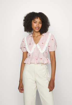 PURE PEARLS EMBROIDERED BLOUSE - Button-down blouse - pink