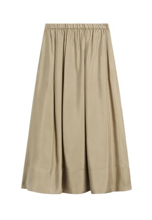 Massimo Dutti, FLOWING ELASTIC WAIST MIDI SKIRT - A-lijn rok - sand