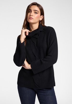 CON TRECCIA - Strickpullover - nero