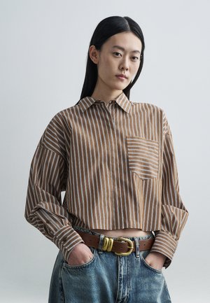 MARIN CROPPED SHIRT - Gombos blúz - brown