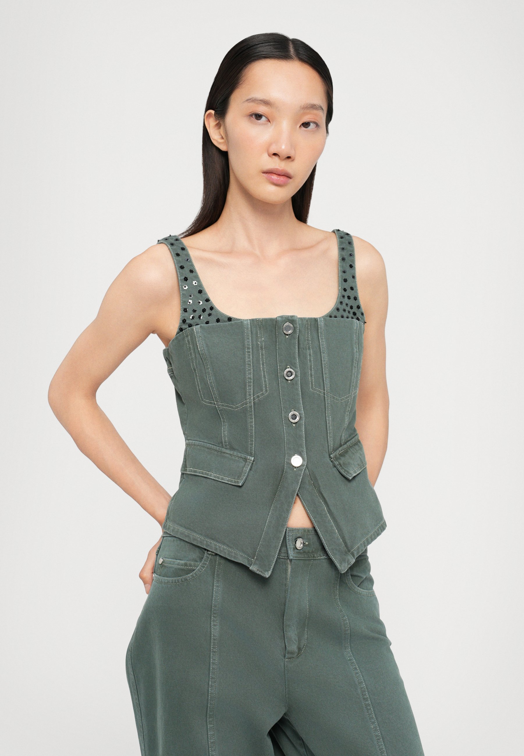 Stine Goya Wide Leg - dark green/vert foncé - ZALANDO.FR