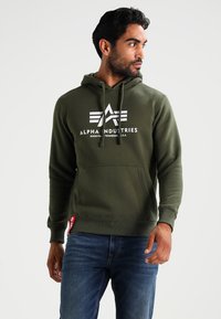 Alpha Industries - BASIC - Majica s kapuljačom - dark green Minijatura 1