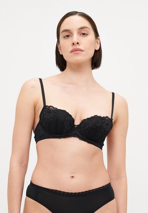 SEXY LACE PLUNGE BRA - Balconette bra - black
