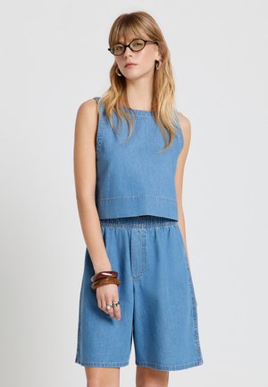 Calliope, TOP TINTA UNITA - Blouse - blu denim chiaro