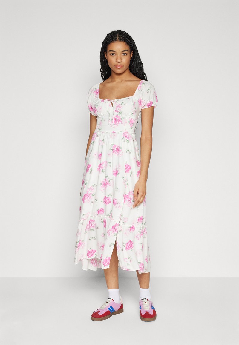 Hollister Co. SOFIA FRANCHISE SIDE SMOCKED MIDI DRESS Maxikjole