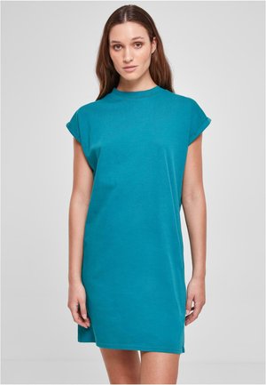 TURTLE EXTENDED SHOULDER - Jersey dress - watergreen